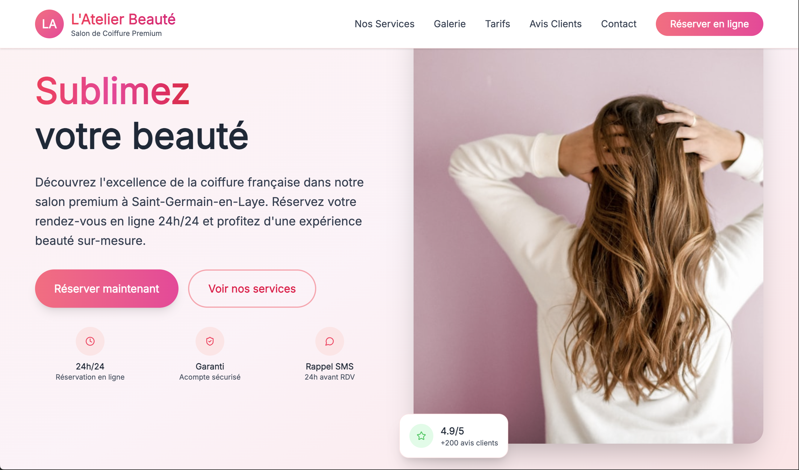 Aperçu du site L'Atelier Beauté